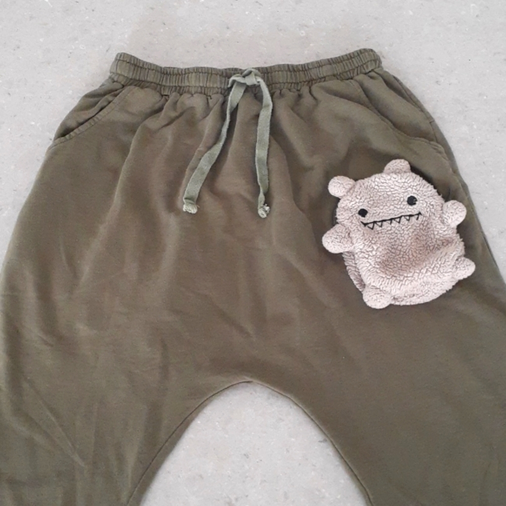! Monster-ously wonderful green dropped crotch pants
